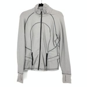 Lululemon Hustle In Your Bustle Jacket Womens Apx Sz 8 Ghost Herringbone